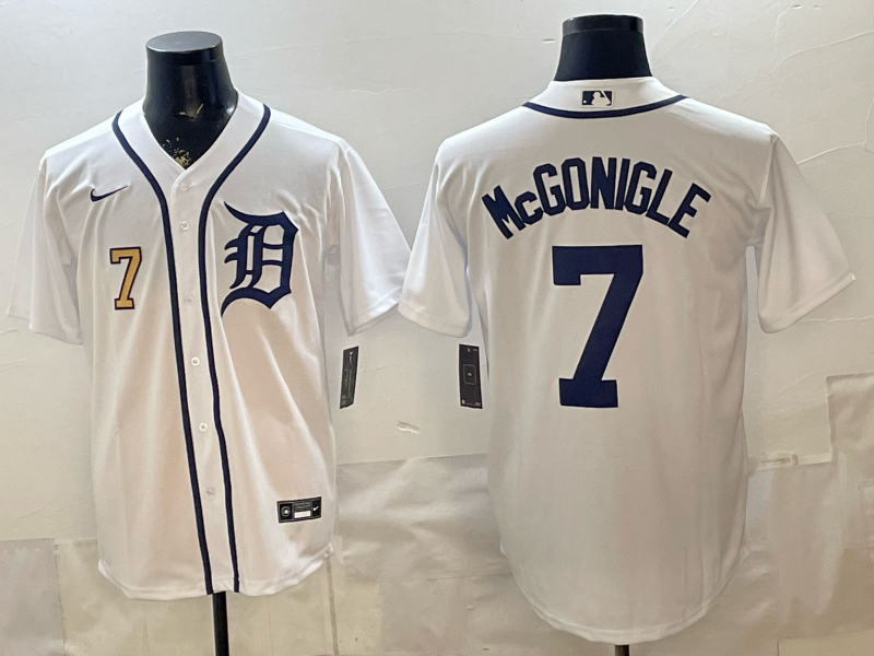 Men Detroit Tigers #7 McGonigle whiteGame Nike MLB Jersey 0402004->->MLB Jersey